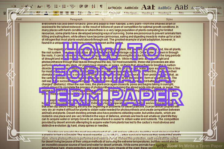 how to format term paper